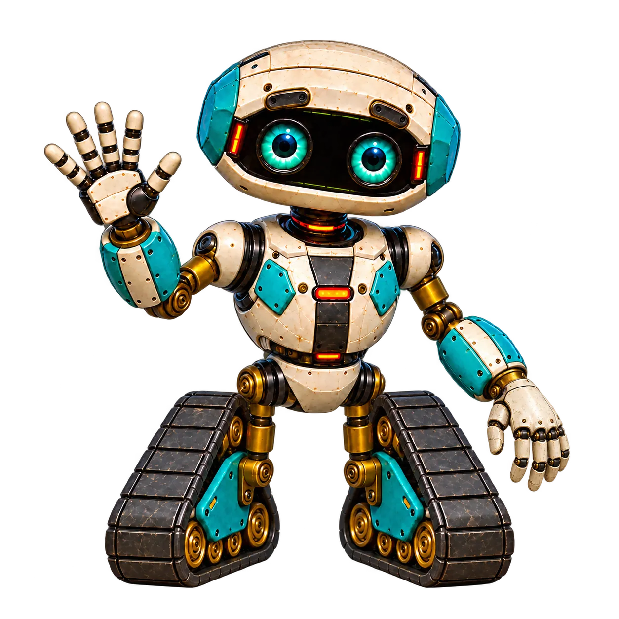 Buddy, the Mathbot robot, waving hello