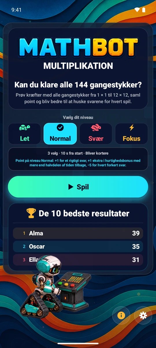 Vælg, hvor svært det skal være