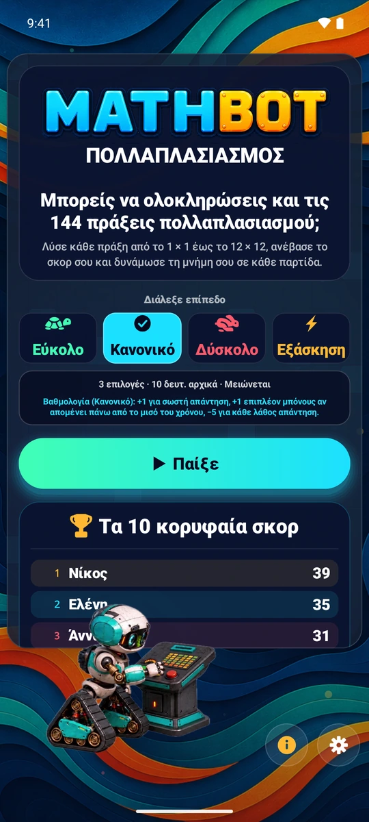 Επιλέξτε πόσο δύσκολο θα γίνει