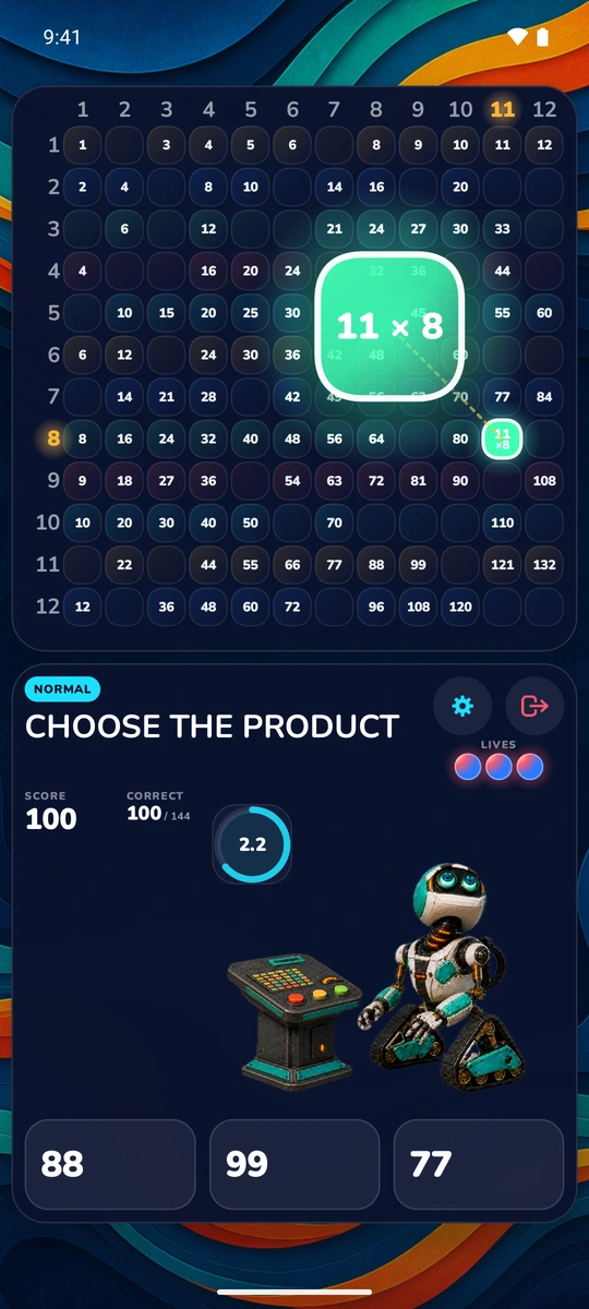 A fact lifted off its square on an Android phone, with answer choices below