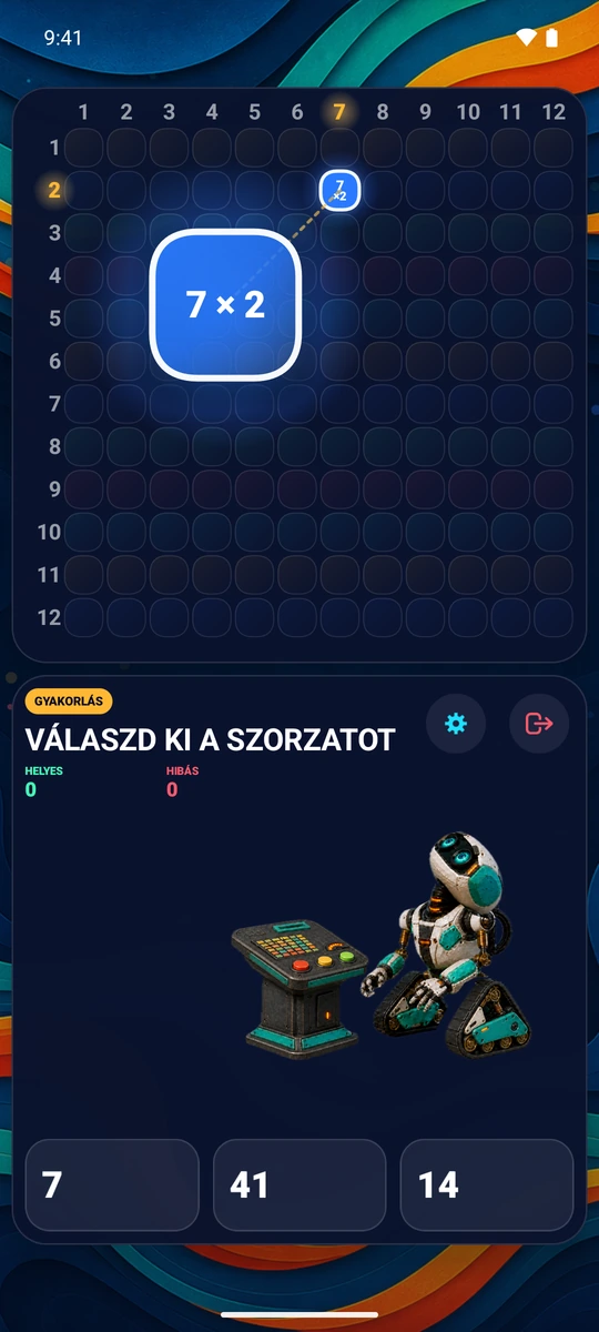 Válassz egy számot 1 és 12 között! Gyakorold a sorát és oszlopát 23 kérdéssel.