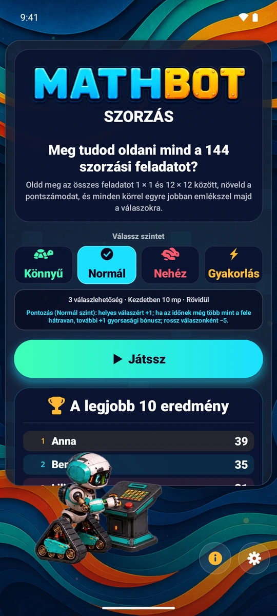Válassza meg a nehézséget