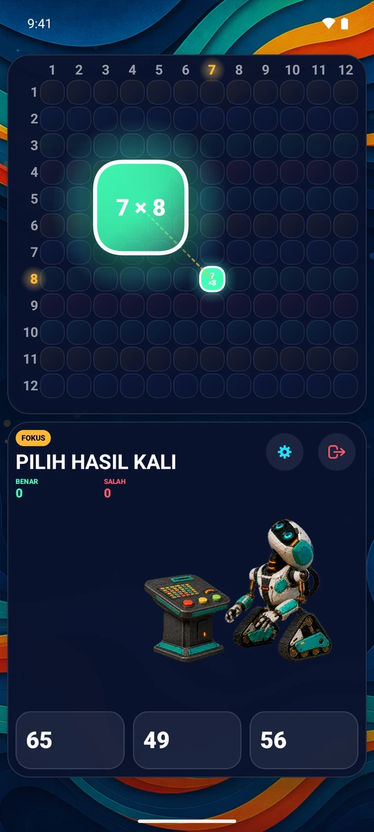 Pilih angka 1–12. Latih baris dan kolomnya dengan 23 soal terarah.