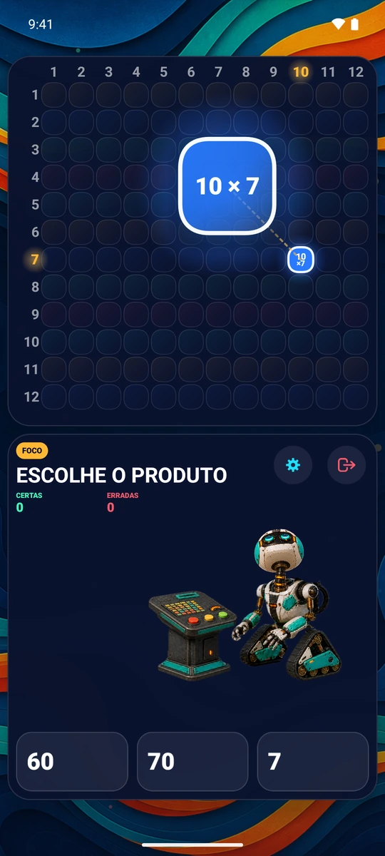 Escolhe um número de 1 a 12. Pratica a sua linha e coluna com 23 perguntas.