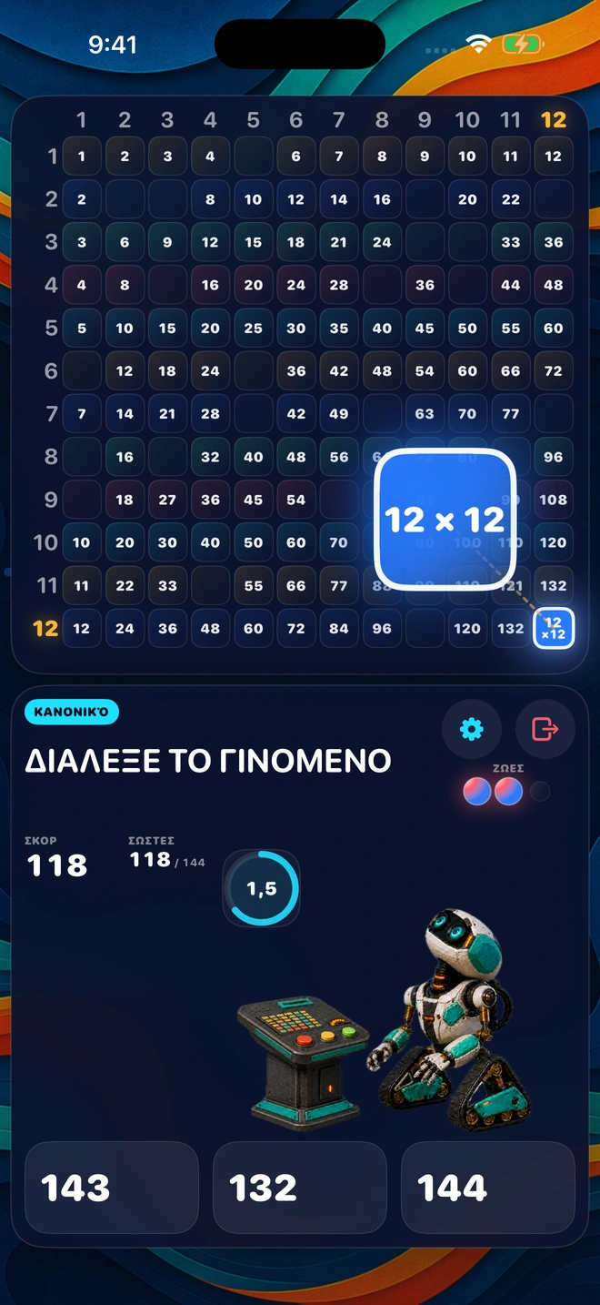 Προς το τέλος μιας παρτίδας, με τα περισσότερα από τα 144 τετράγωνα ήδη συμπληρωμένα