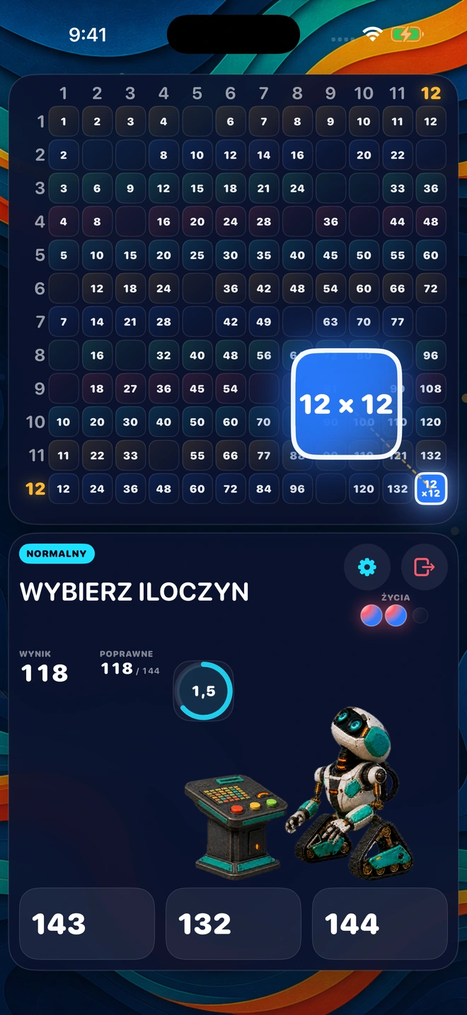 Końcówka gry, większość ze 144 pól jest już wypełniona